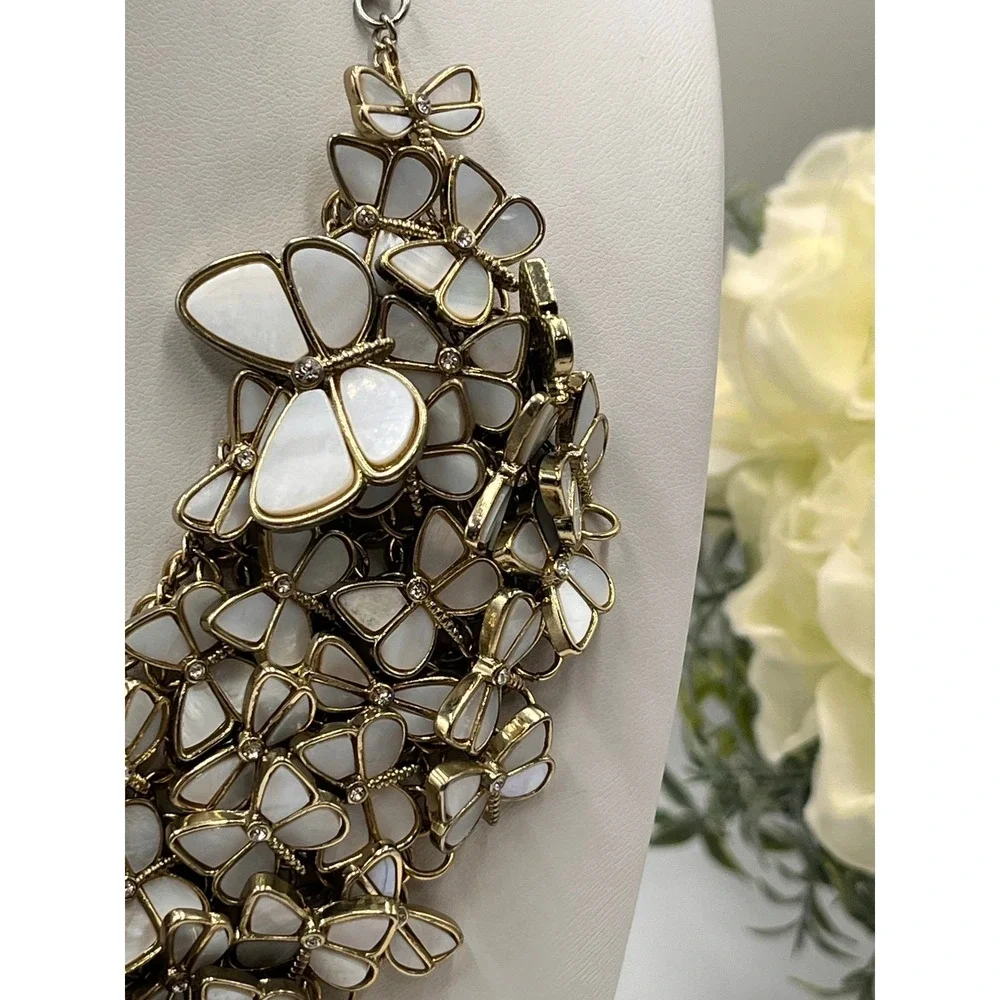 Kate Spade New York Papillon Faux Pearl Inlay Butterfly‎ Bib Statement Necklace